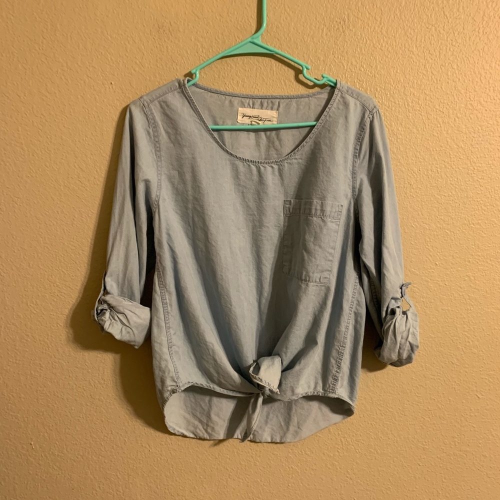 Young hearts run free chambray top small